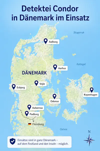 Einsatzgebiet der Detektei Condor in Dänemark