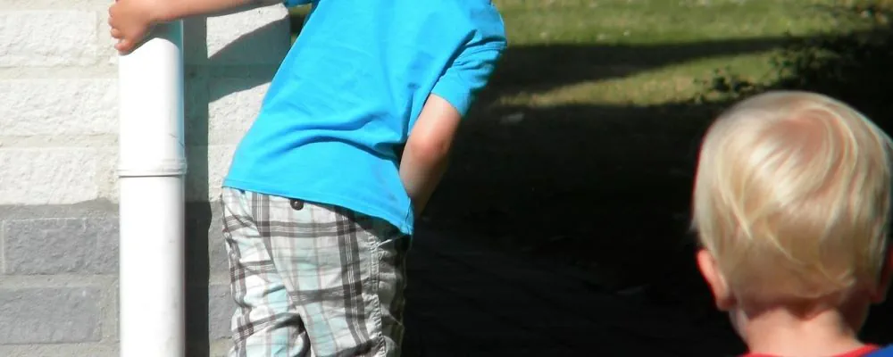 Two boys standing side by side, symbolizing the search for half siblings and hidden family connections in Germany.