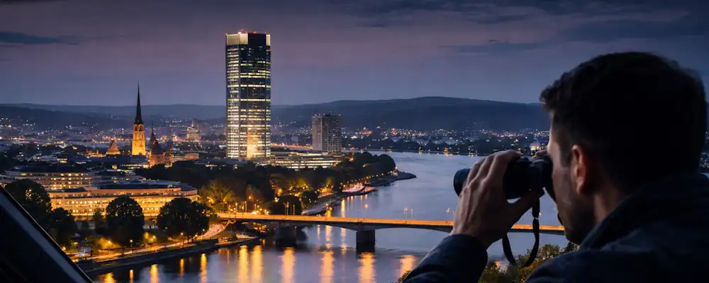 Privatdetektiv in Bonn bei diskreter Ermittlungsarbeit im Stadtgebiet.