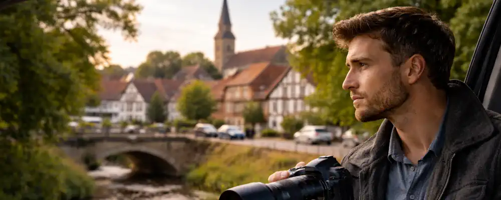 Privatdetektiv in Verden (Aller) beobachtet diskret das Stadtgebiet nahe der Aller und der historischen Altstadt.