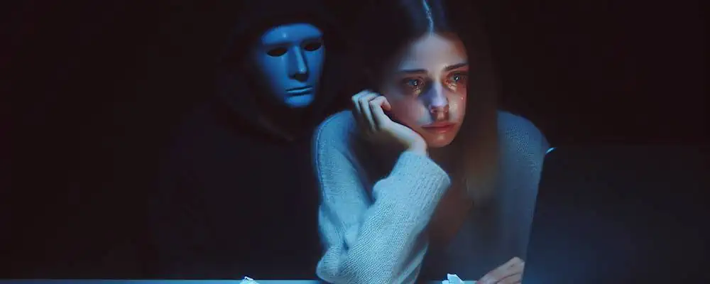 Illustration von psychologischen Schäden durch Betrug bei Online-Dating